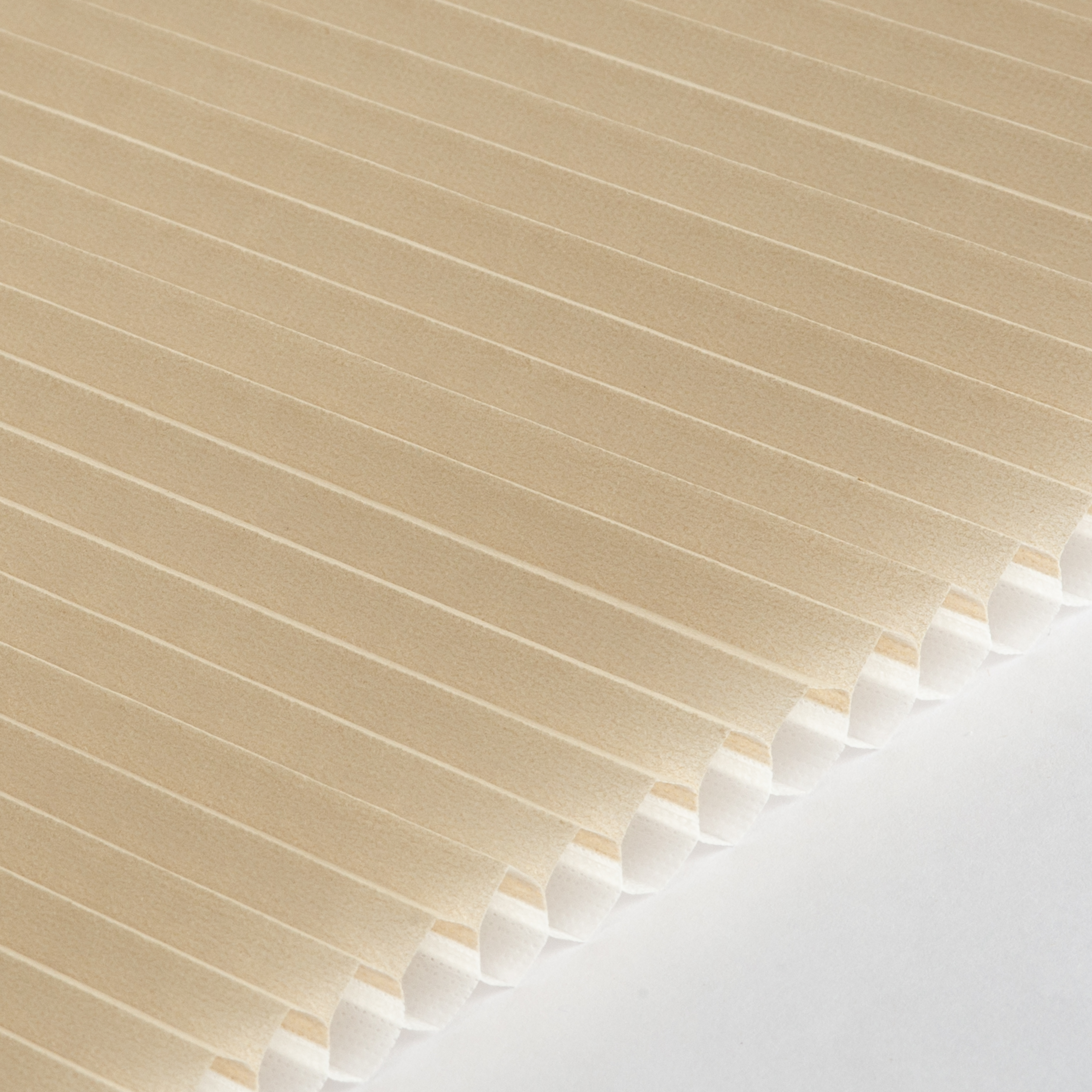 Plissee 16mm für Schiebetüren Honeycomb Komfort Collection halbtransparent Beige