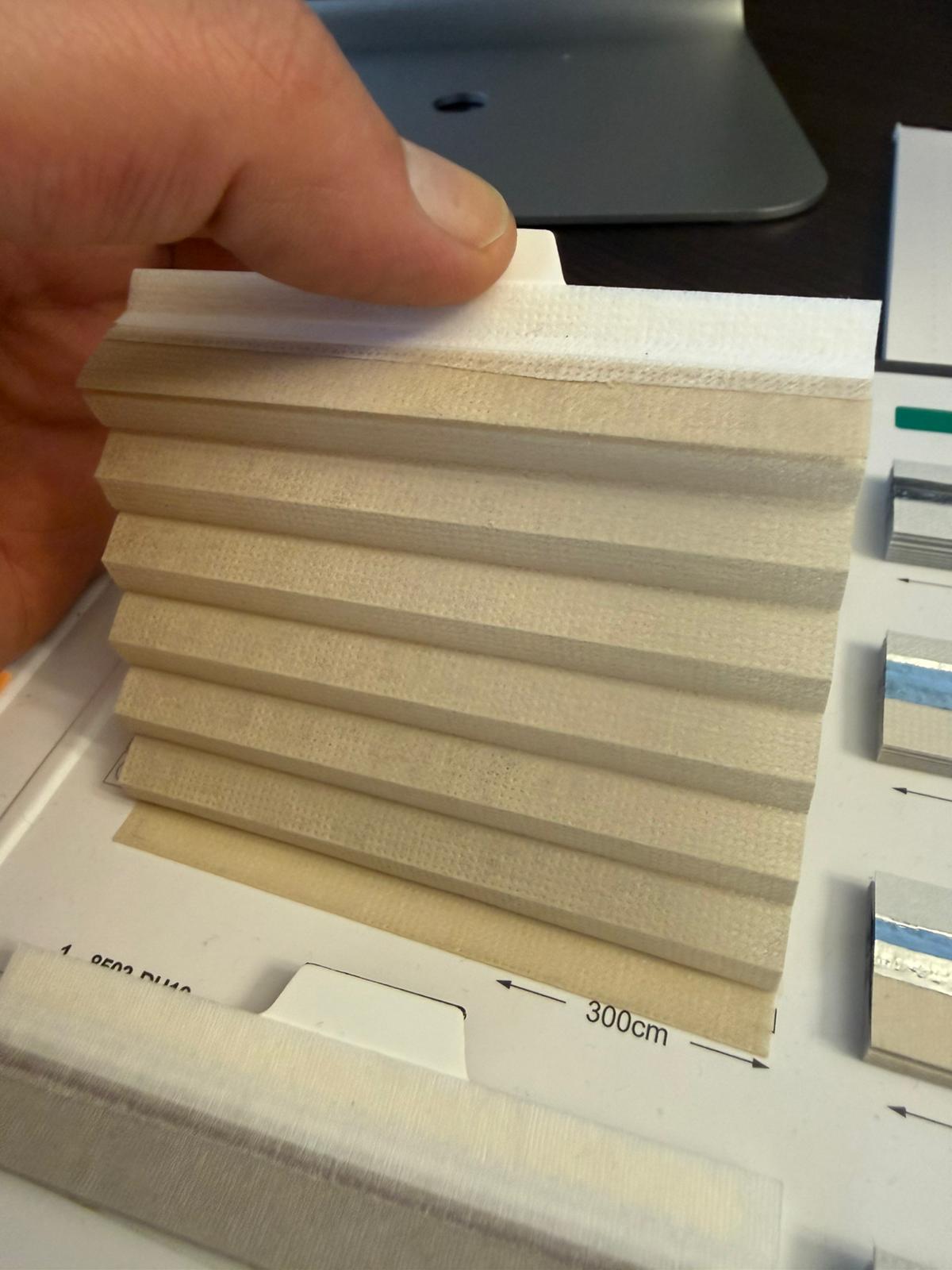 Plissee 16mm für Schiebetüren Honeycomb Komfort Collection halbtransparent Beige 1-8507 DU16