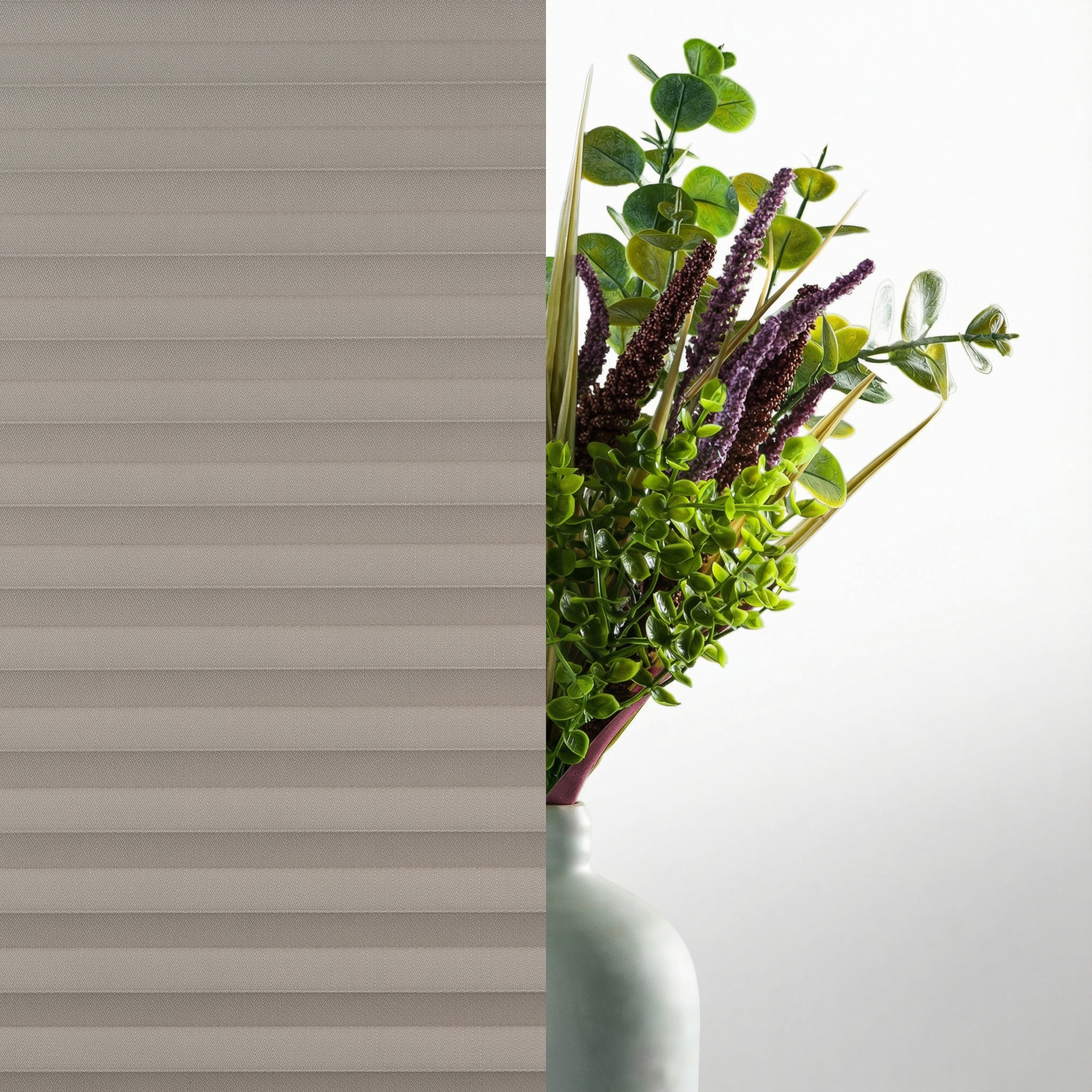 Plissee 16mm für Schiebetüren Luxury Collection verdunkelnd Blickdicht Graubeige