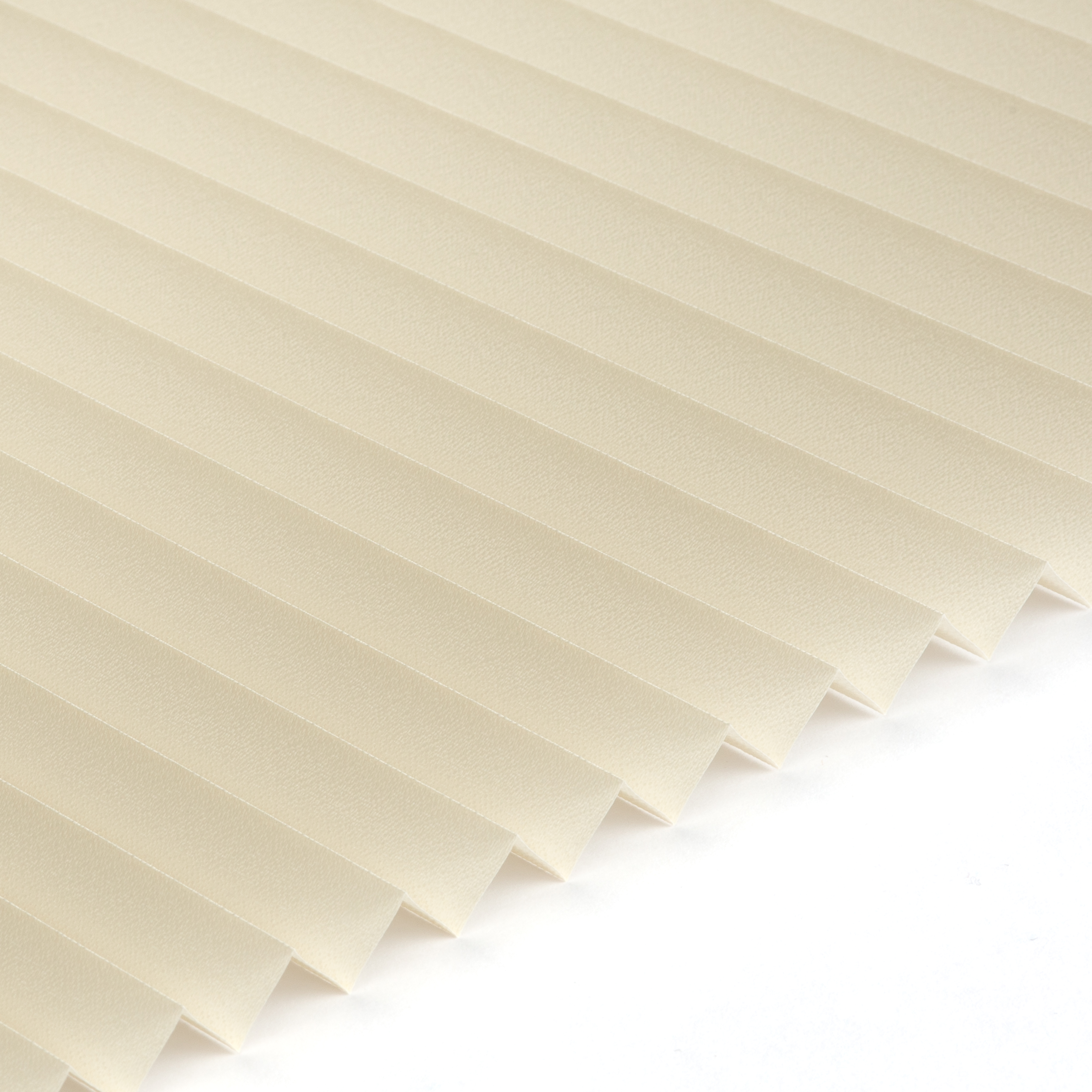 Plissee 16mm für Schiebetüren Standard Collection vierteltransparent Creme mit Reflektionsbeschichtung
