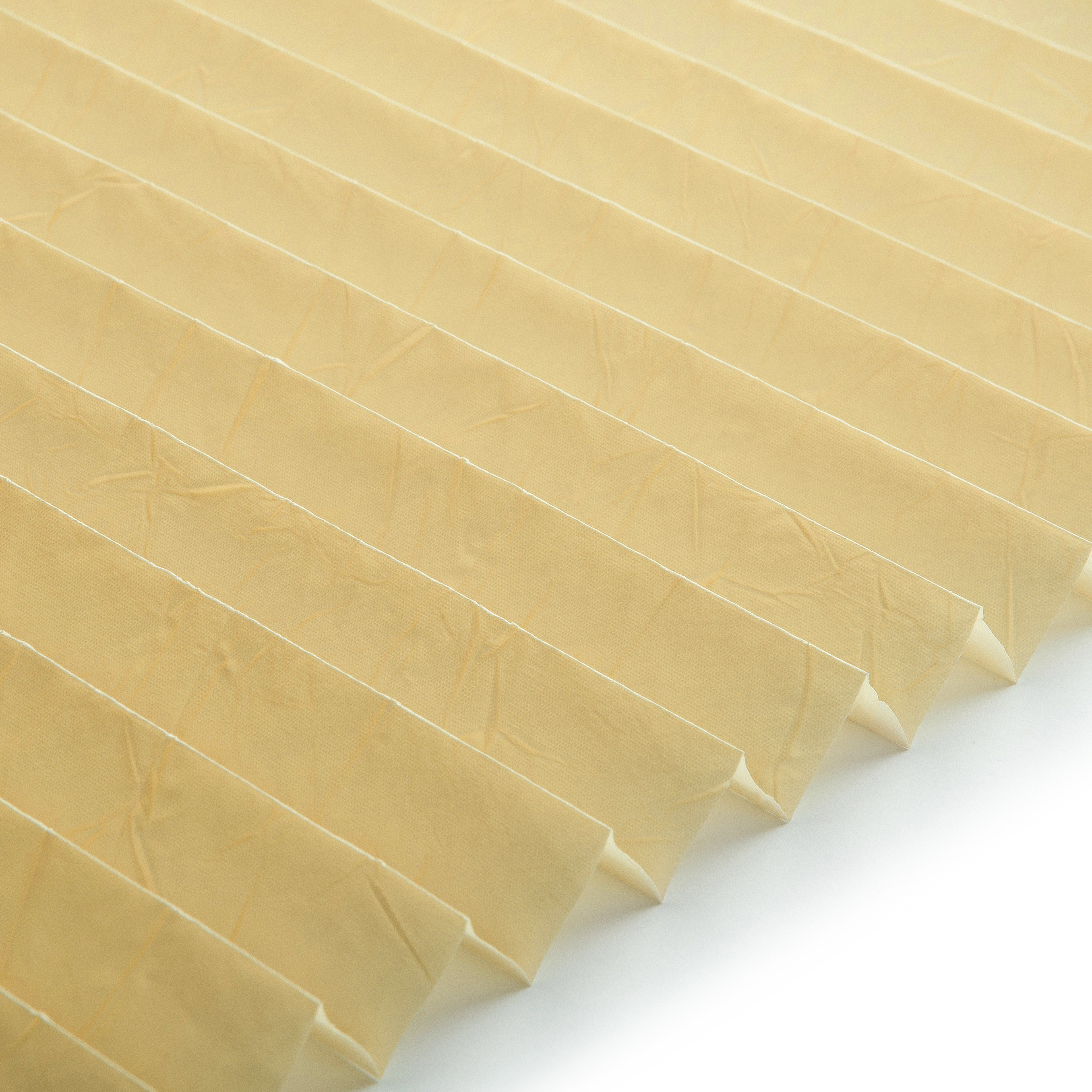 Plissee Standard Collection vierteltransparent Gelb mit Crinkle-Optik 0-1174