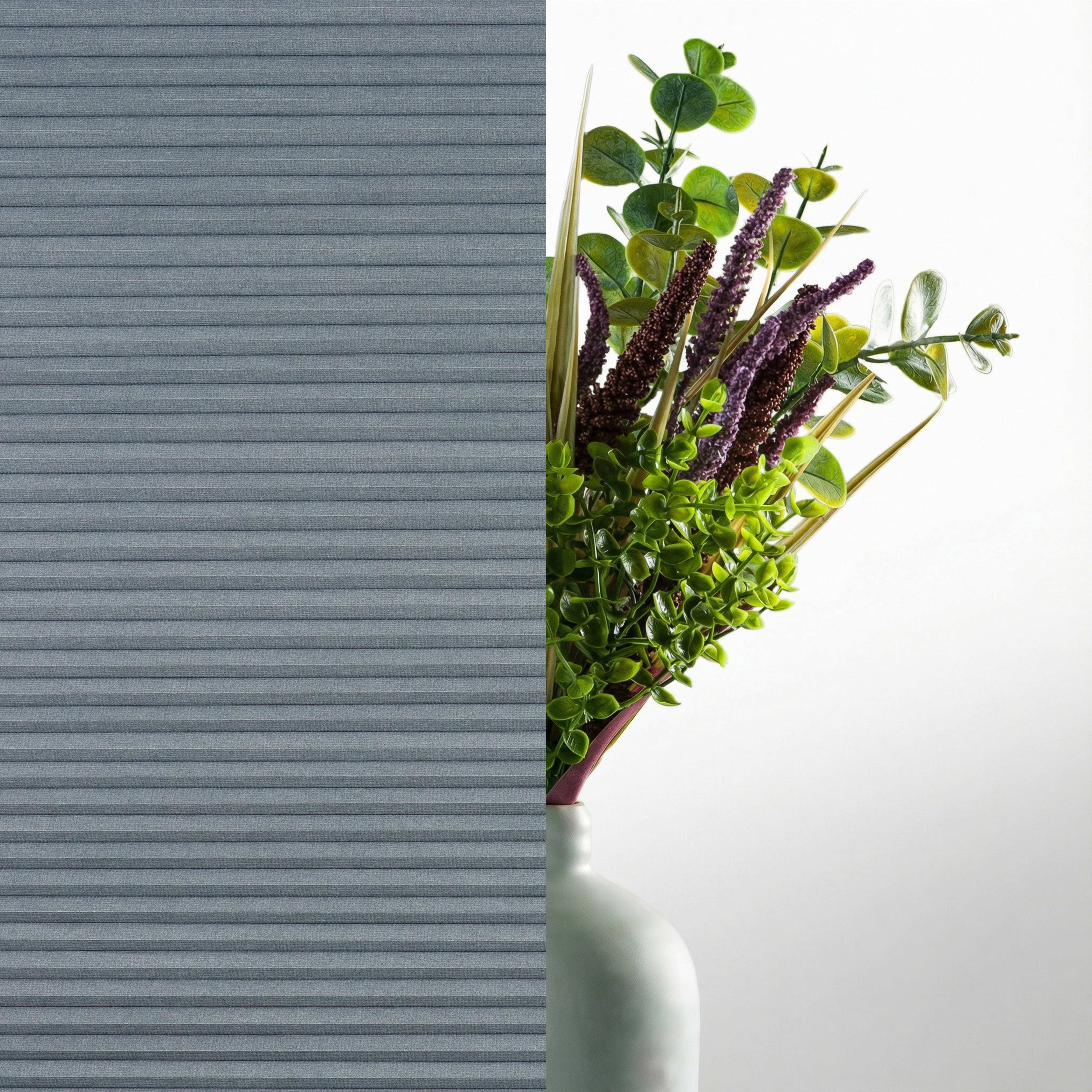 Plissee 16mm für Schiebetüren Honeycomb Premium Collection verdunkelnd Blickdicht Grau mit-Relektionsbeschichtung