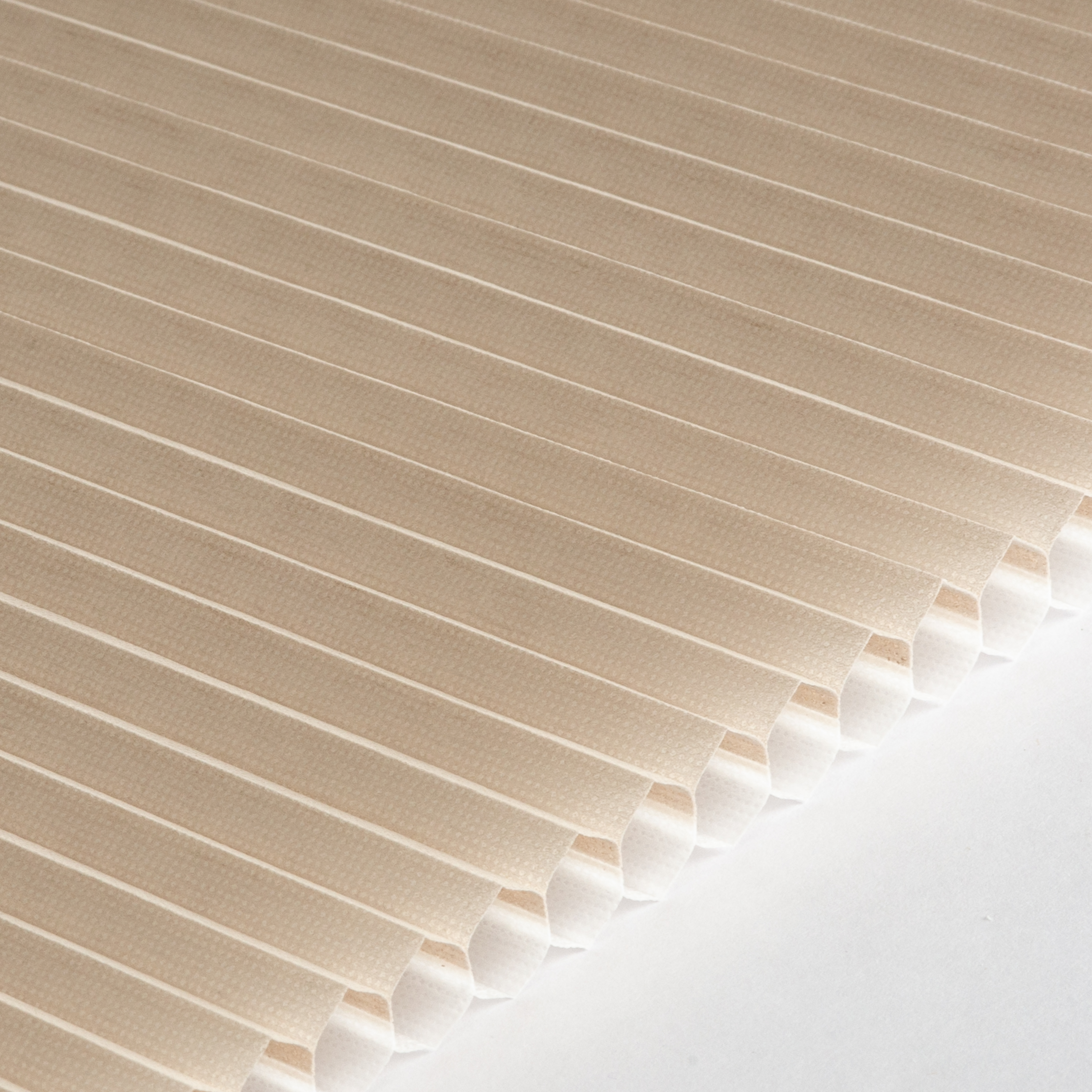 Plissee 16mm für Schiebetüren Honeycomb Komfort Collection halbtransparent Creme