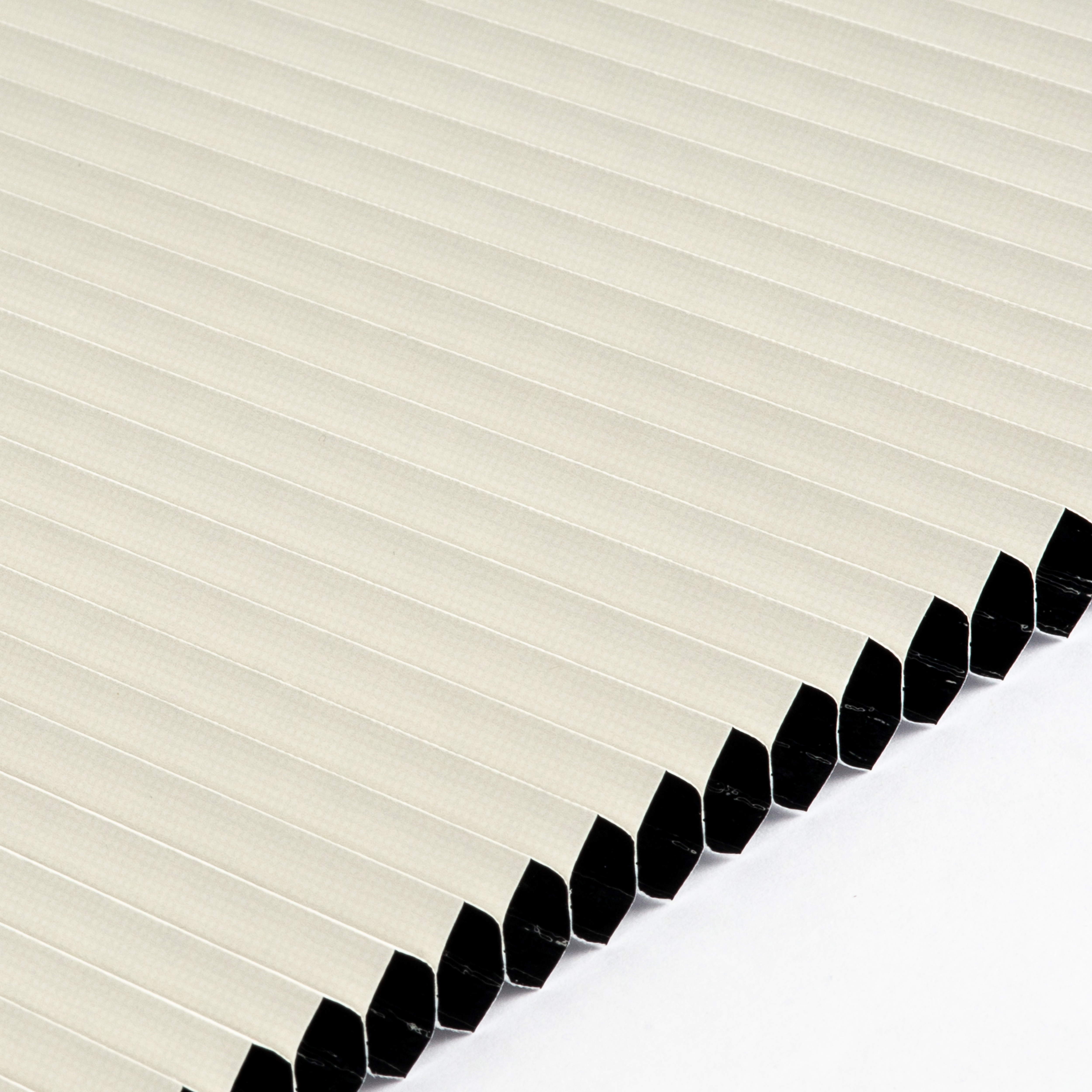 Plissee 16mm für Schiebetüren Honeycomb Premium Collection verdunkelnd Blickdicht Mandelkernbeige mit Relektionsbeschichtung