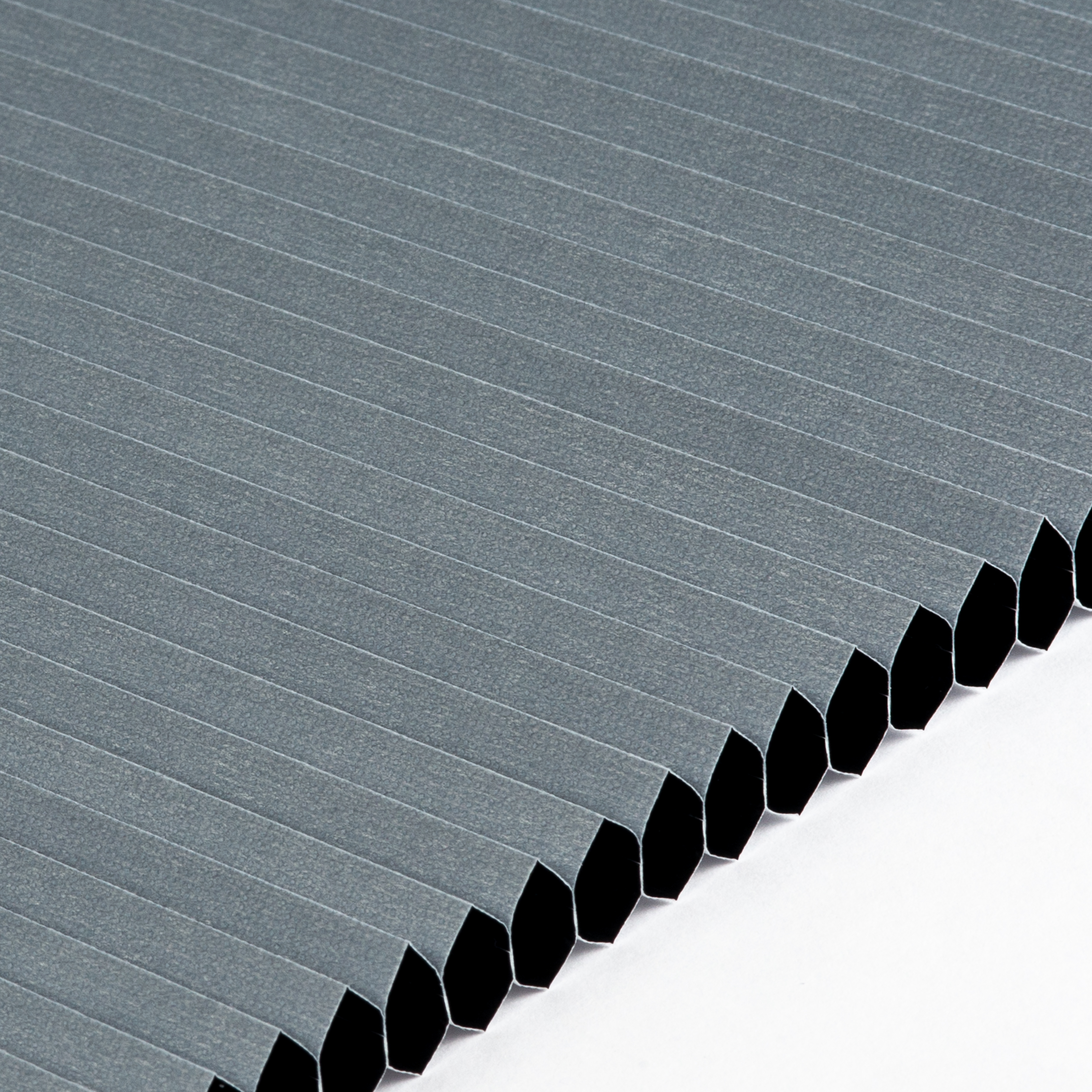 Plissee 16mm für Schiebetüren Honeycomb Premium Collection verdunkelnd Blickdicht Grau mit-Relektionsbeschichtung