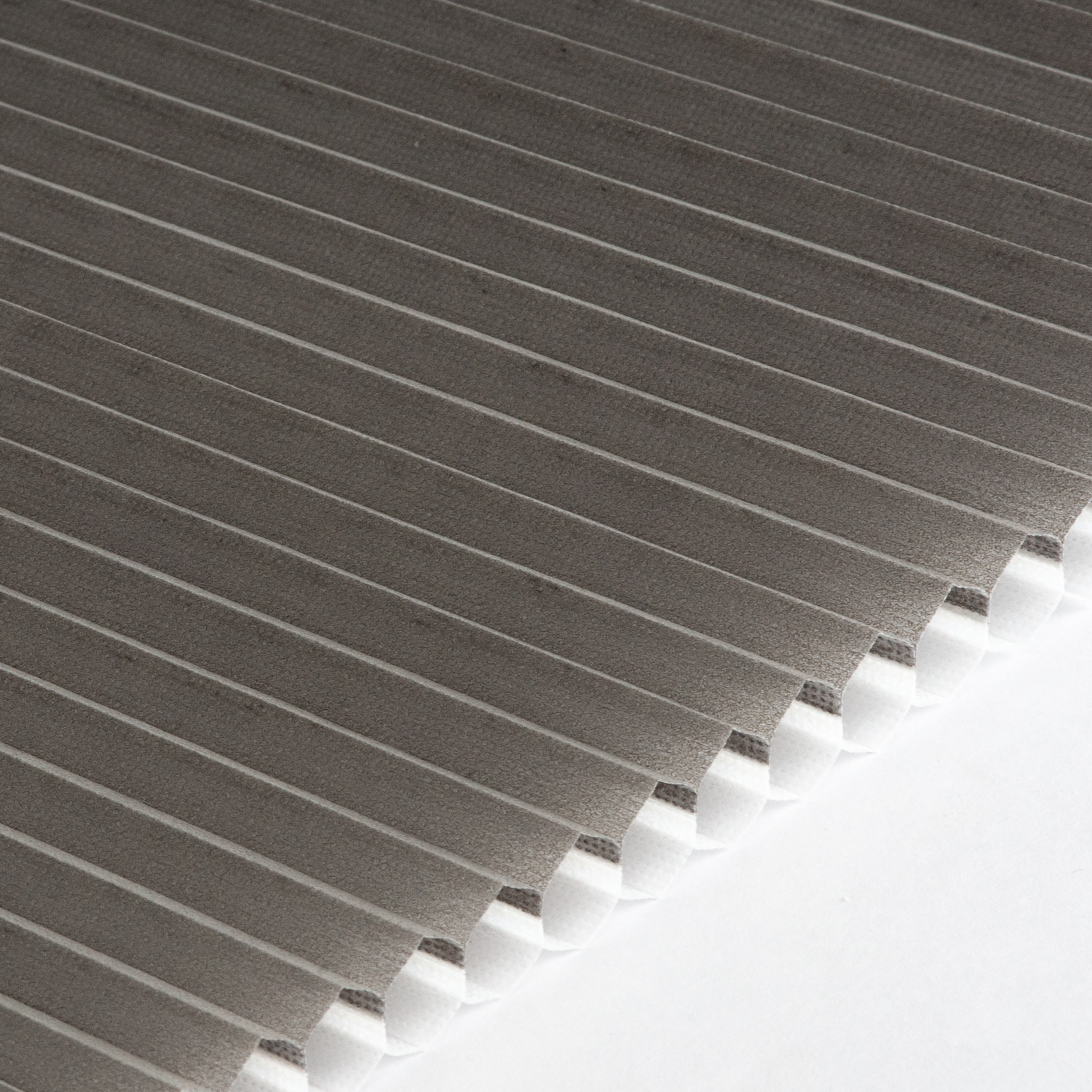 Plissee 16mm für Schiebetüren Honeycomb Komfort Collection halbtransparent Grau