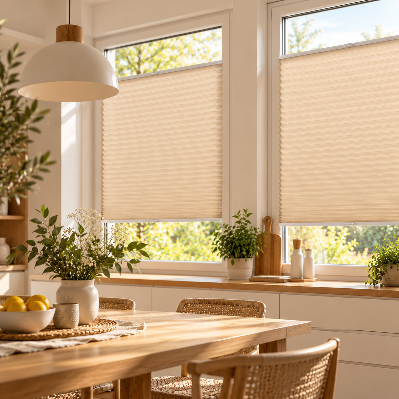 Plissee Basic Selection halbtransparent beige