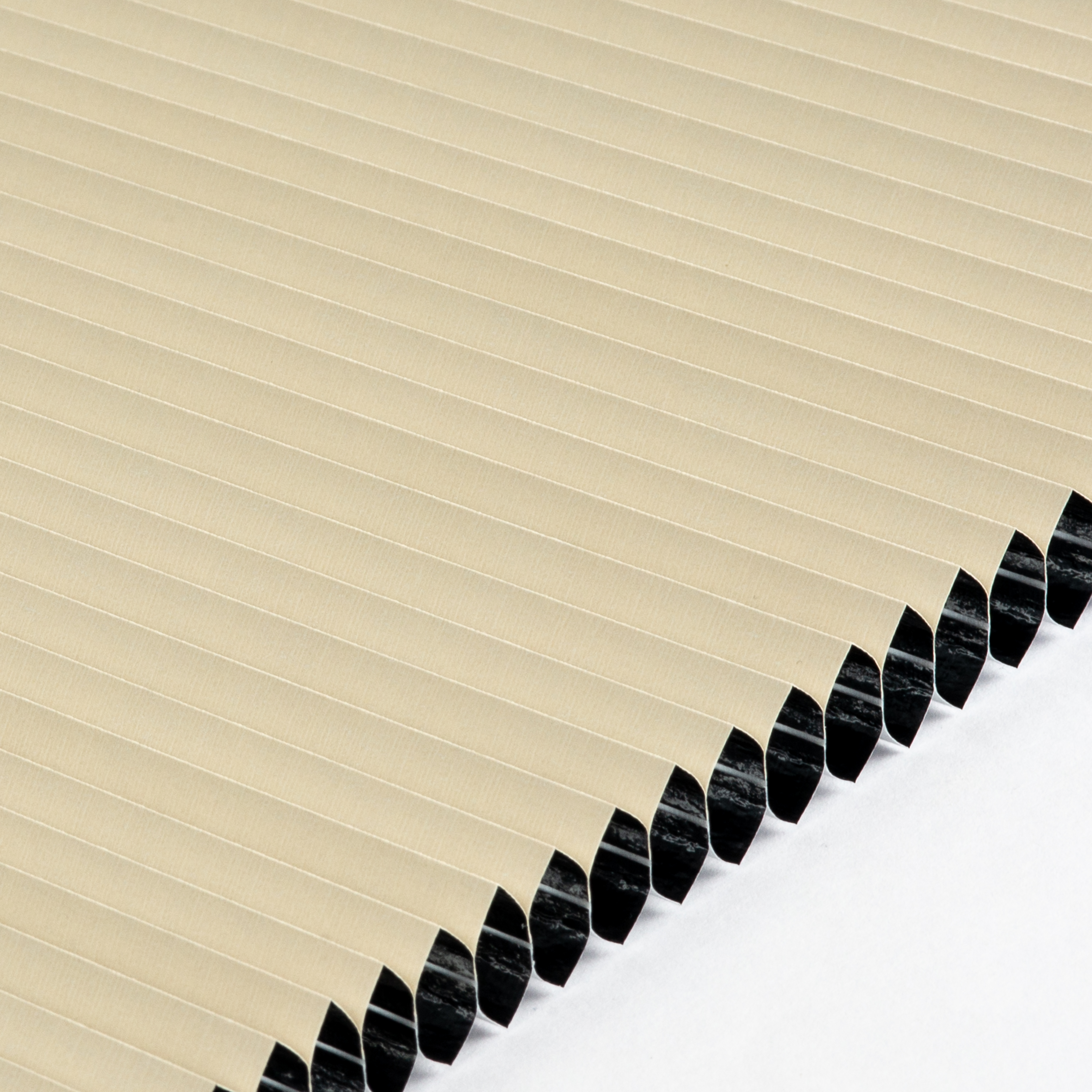 Plissee 16mm für Schiebetüren Honeycomb Luxury Collection verdunkelnd Blickdicht Beige mit-Reflektionsbeschichtung