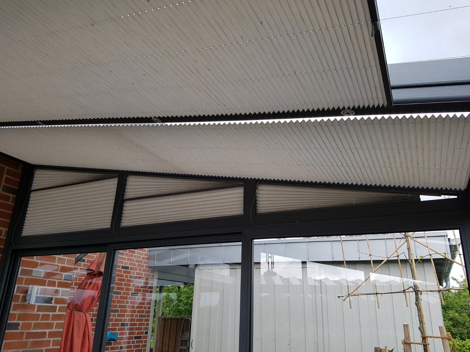 Plissee für Terrassenüberdachungen & Wintergärten Basic Selection vierteltransparent Beige
