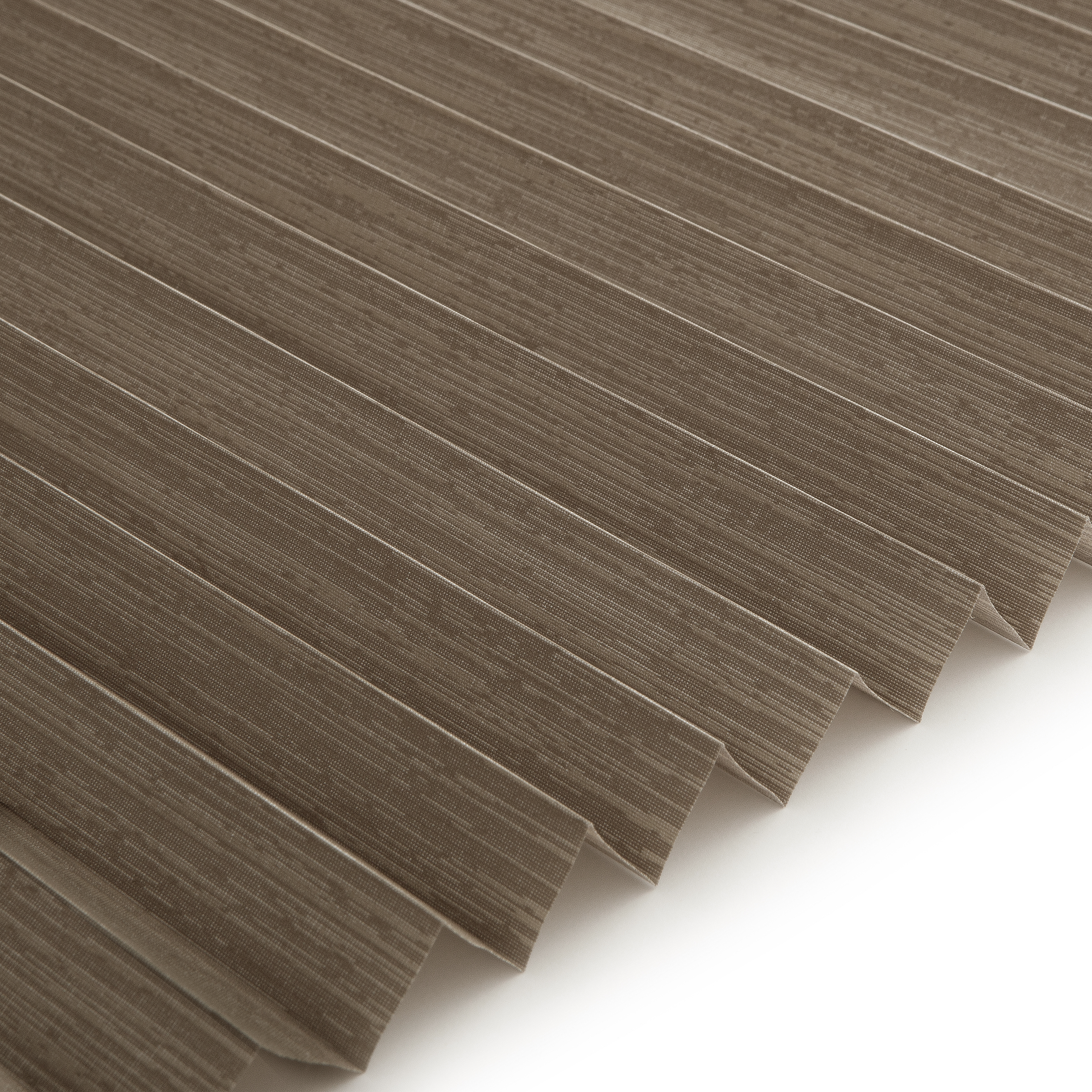 Plissee Komfort Collection vierteltransparent Beige-Braun mit Streifenoptik und Reflektionsbeschichtung 1-1117