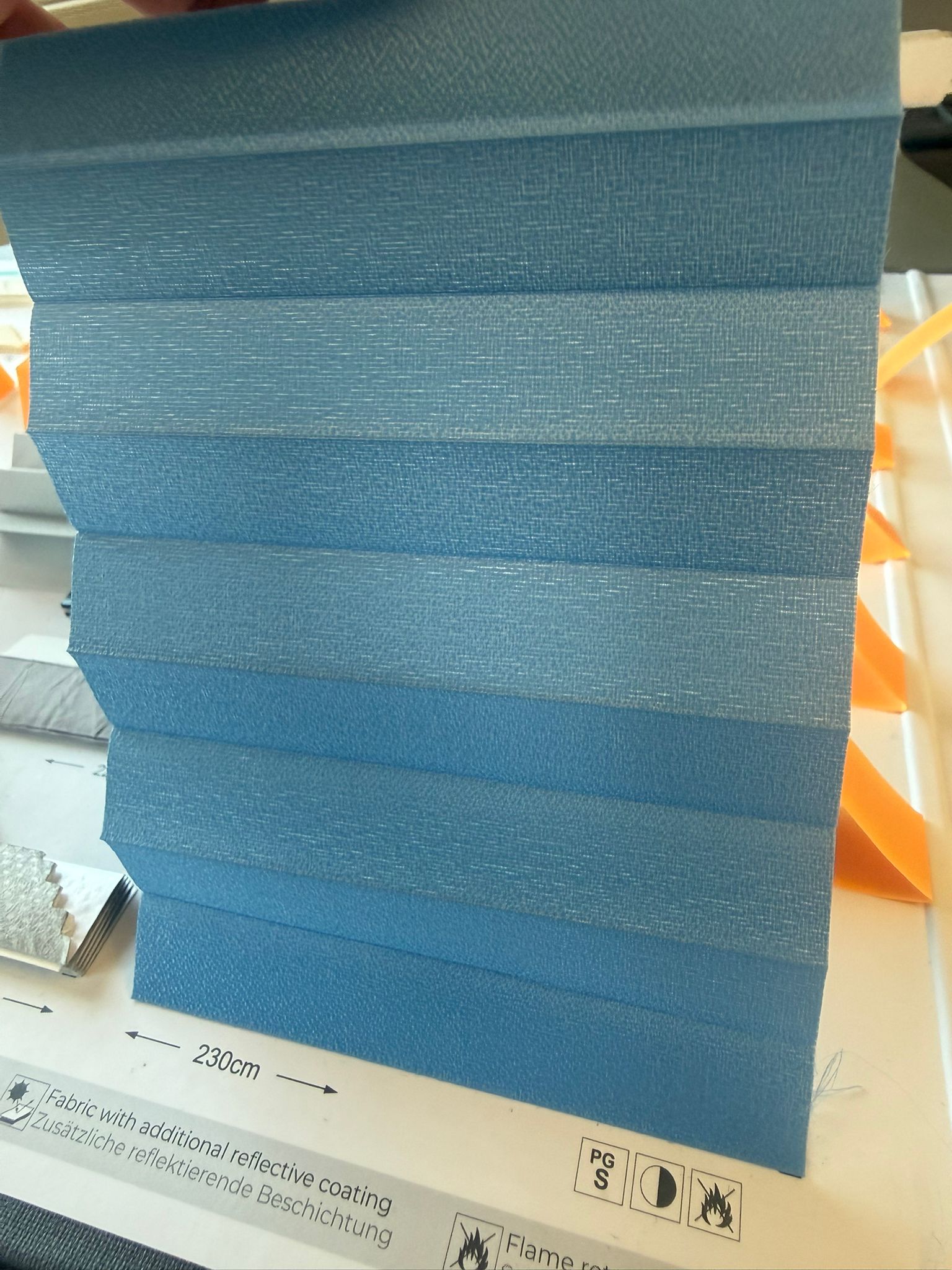 Plissee 16mm für Schiebetüren Basic Selection halbtransparent blau S-5002 PL16