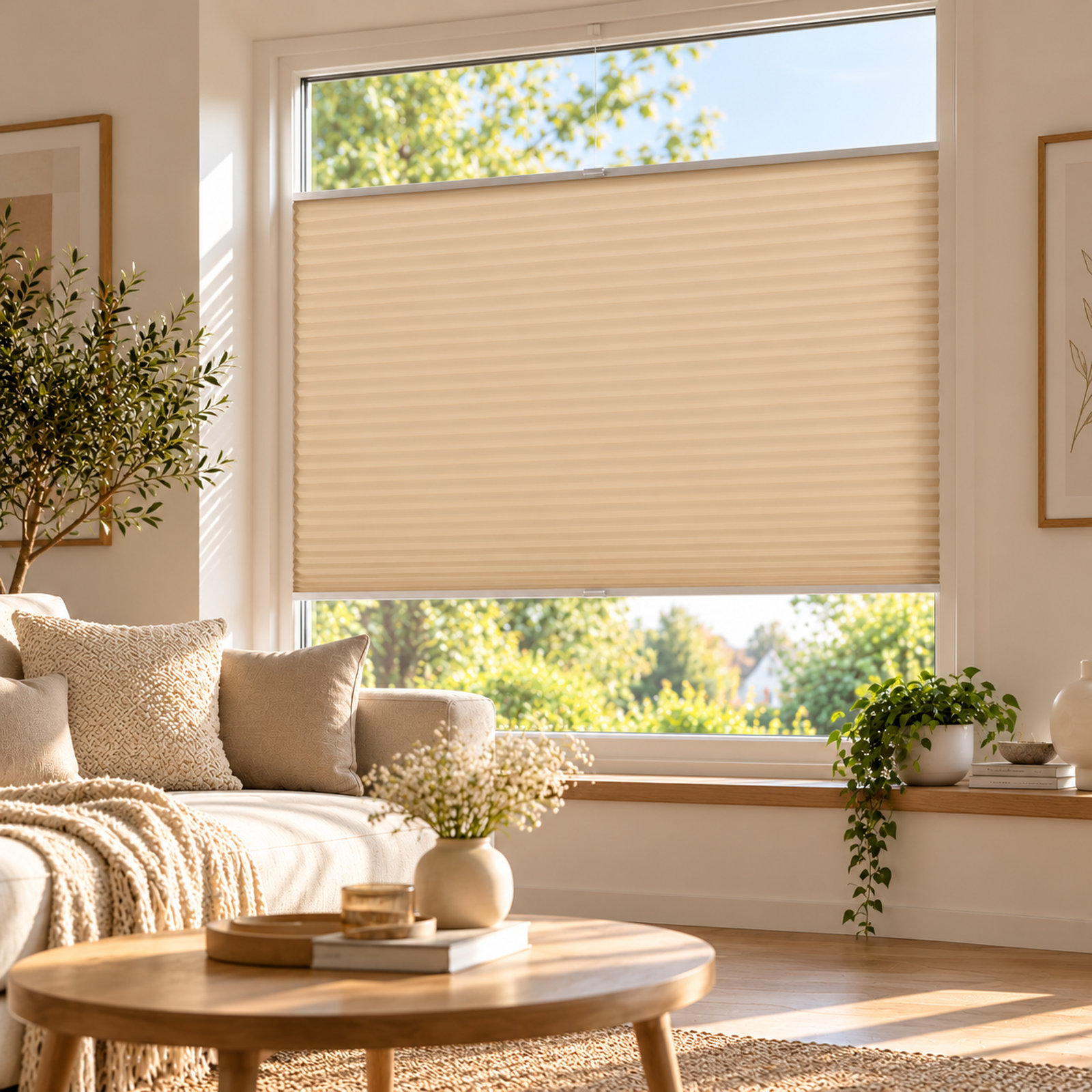 Plissee Basic Selection halbtransparent beige
