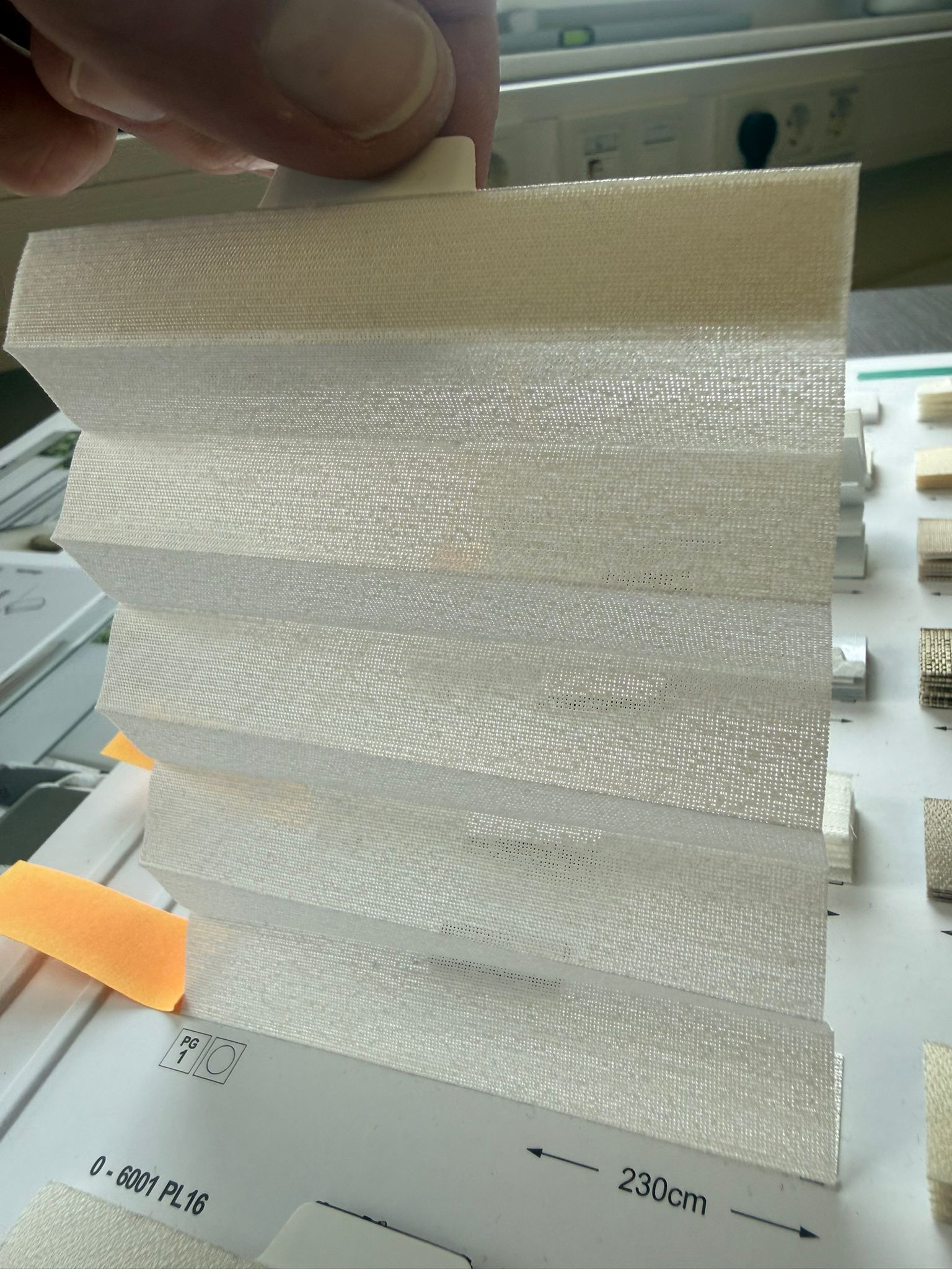 Plissee 16mm für Schiebetüren Komfort Collection transparent weiß 1-7005 PL16