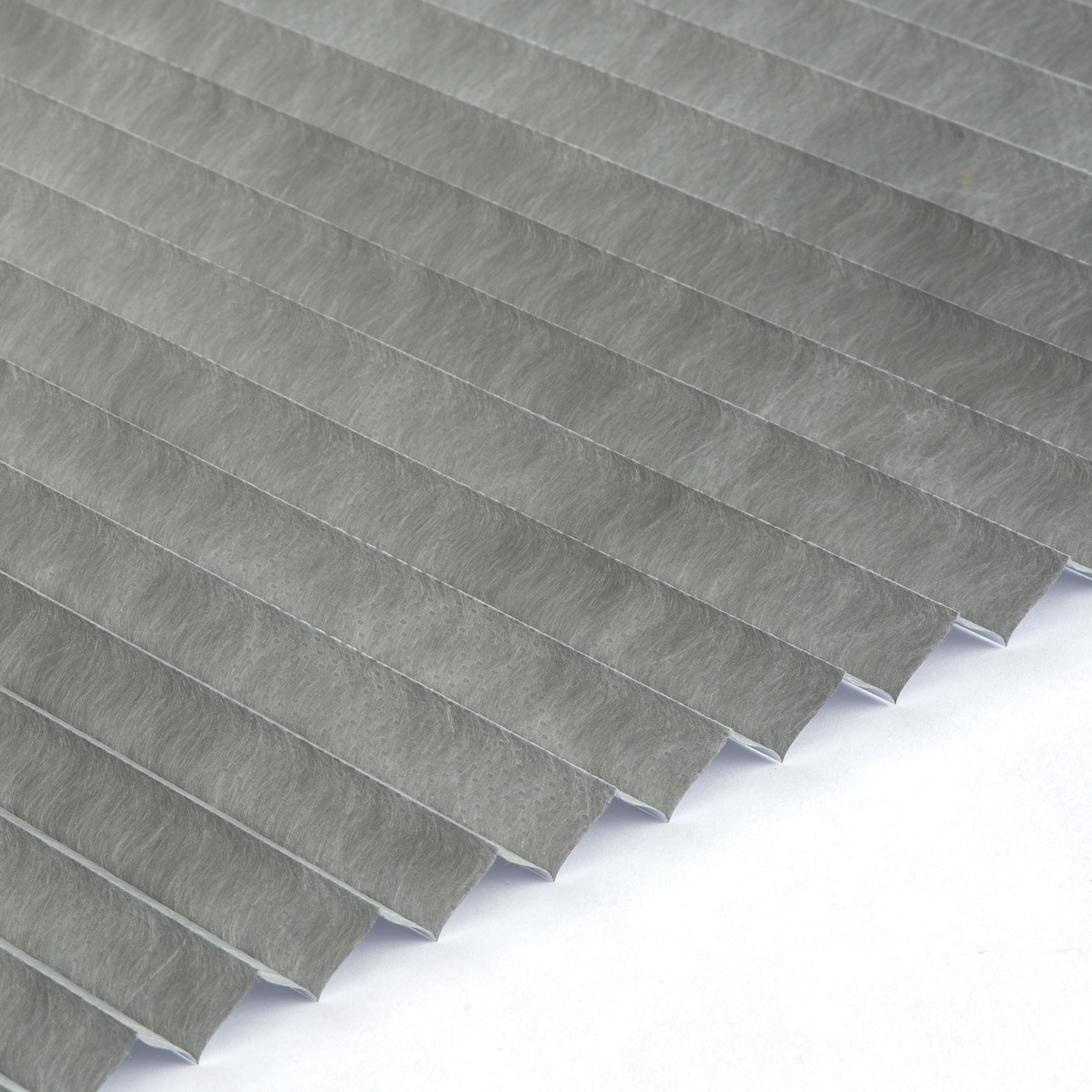 Plissee 16mm für Schiebetüren Komfort Collection verdunkeln Blickdicht leicht strukturiert Grau mit Marmoroptik und Relextionsbeschichtung