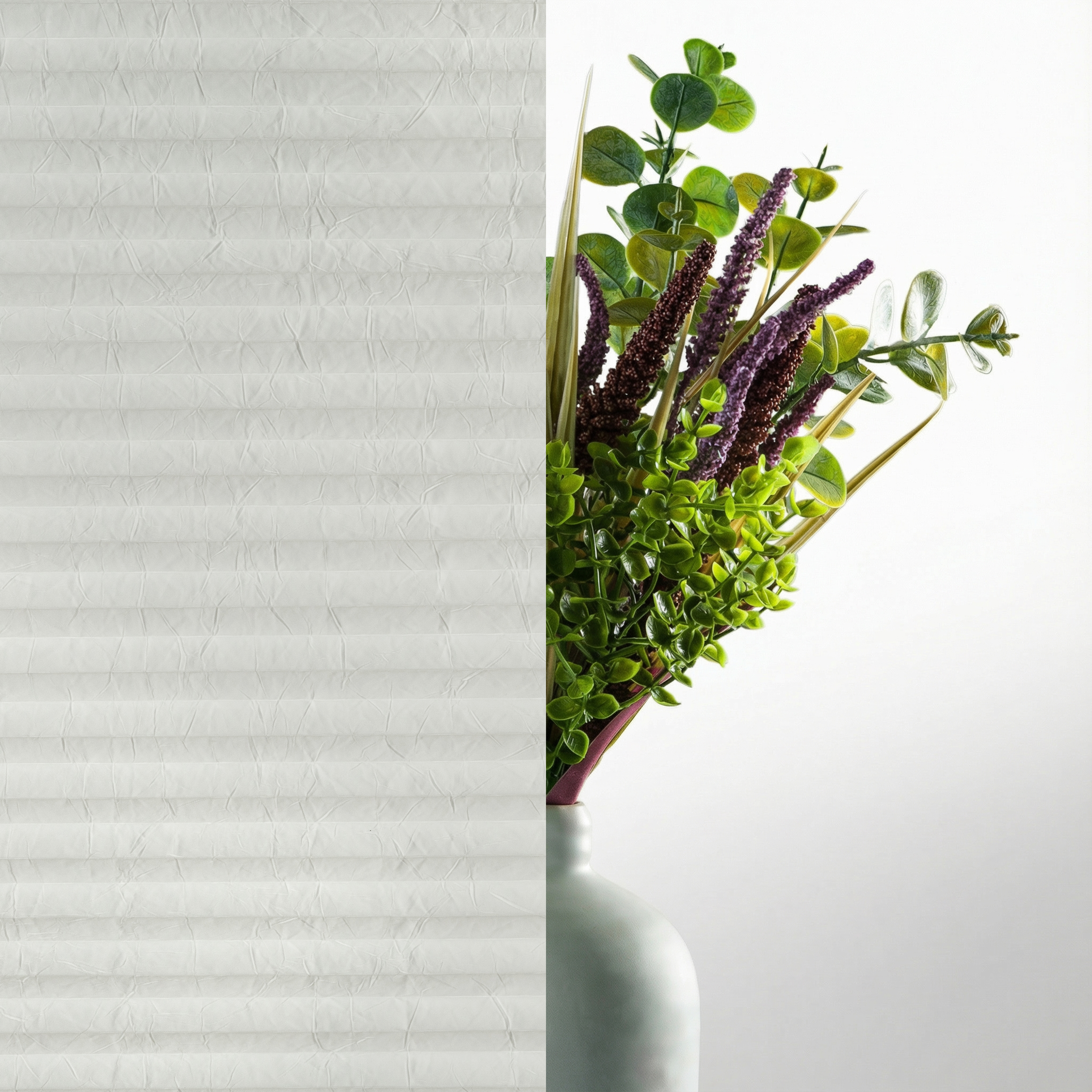 Plissee 16mm für Schiebetüren Komfort Collection vierteltransparent Creme mit Reflektionsbeschichtung